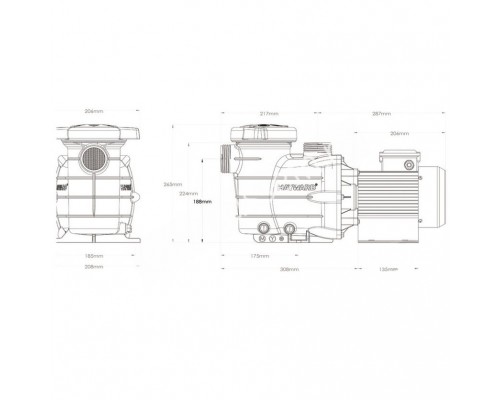 Насос Hayward PL 81007 (220В, пф, 17,2м³/ч*8м, 1,1кВт, 1,5л.с.) Уценка