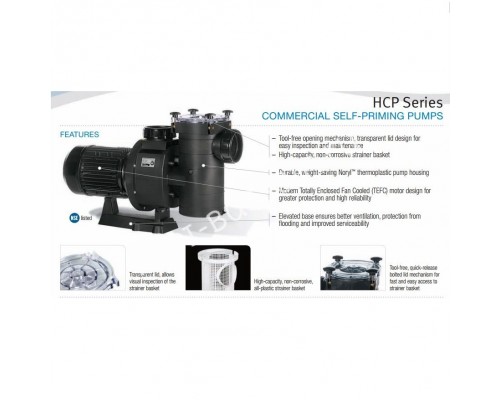 Насос Hayward HCP40653E KAN610 T2.B IE3 (380В, ПФ, 84.2м?/ч*12м, 5.75кВт, 6.5лс) Уценка