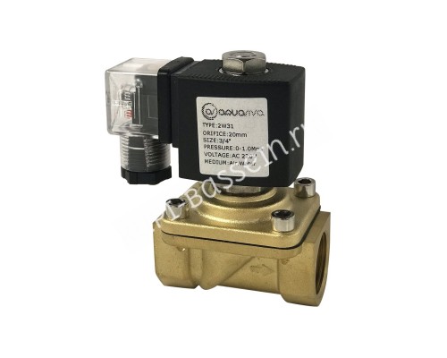 Клапан соленоидный Aquaviva 2W31 Латунь, DN50-G2 120℃ d50 AC220V