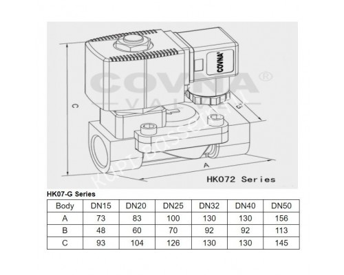 Клапан соленоидный Aquaviva 2W31 Латунь, DN50-G2 120℃ d50 AC220V