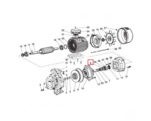 Сальник для насосов Saer IR4P Bronze фикс. часть (54200399)