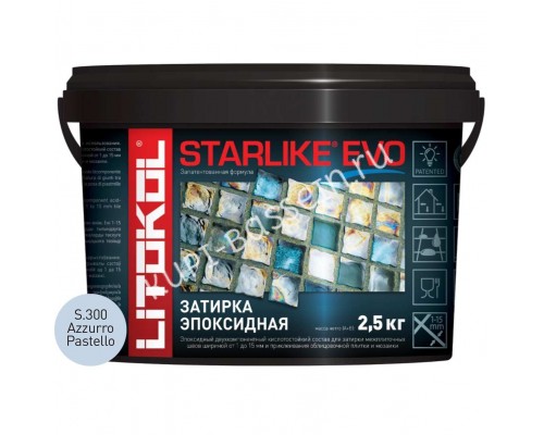 Затирочная смесь Litokol STARLIKE EVO Azzuro Pastello S.300 для бассейна Затирочная смесь Litokol STARLIKE EVO Azzuro Pastello S.300 для бассейна