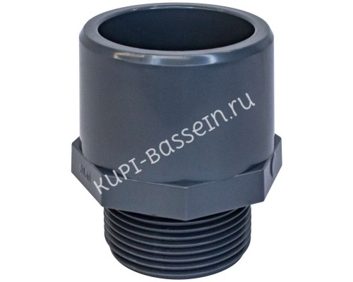 Двойной адаптер муфтовое/втулочное окончание НР d63x75x2 AQUAVIVA для бассейна Двойной адаптер муфтовое/втулочное окончание НР d63x75x2 AQUAVIVA для бассейна