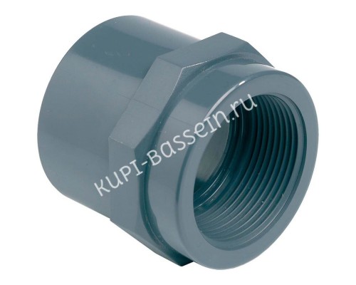 Муфта переходная ПВХ Aquaviva с внутренней резьбой d50х1-1/2" для бассейна Муфта переходная ПВХ Aquaviva с внутренней резьбой d50х1-1/2" для бассейна