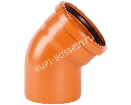Отвод 45° НПВХ Aquaviva, d110 мм для бассейна