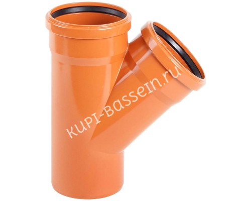 Тройник 45° НПВХ Aquaviva редукционный, d160х110 мм для бассейна