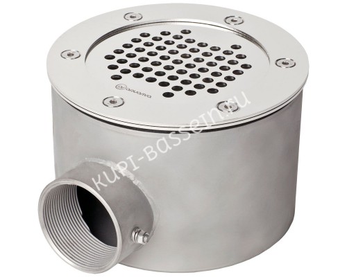 Донный слив под лайнер Aquaviva 2'', AISI 304 (D165 мм) для бассейна