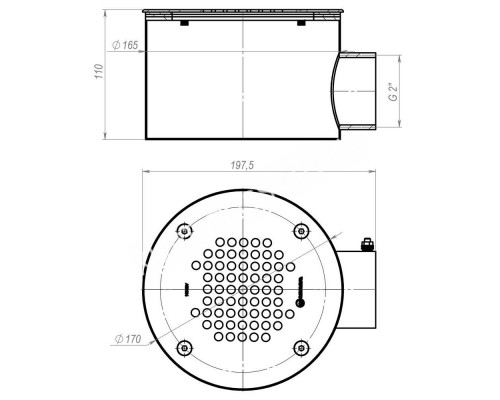 Донный слив под лайнер Aquaviva 2'', AISI 304 (D165 мм) для бассейна Донный слив под лайнер Aquaviva 2'', AISI 304 (D165 мм) для бассейна