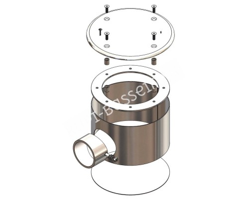 Донный слив под бетон Aquaviva 2'', AISI 304 (D165 мм) для бассейна