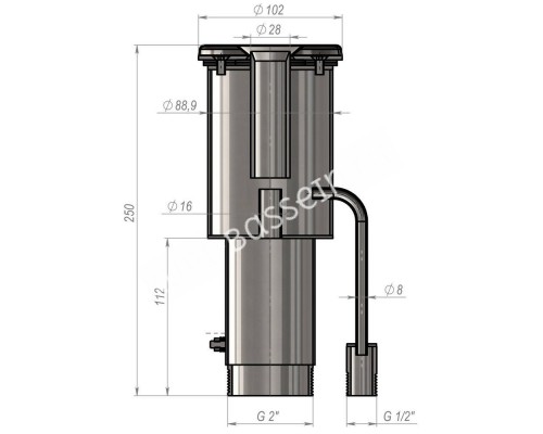 Форсунка гидромассажная Aquaviva, AISI 304 (20 м3/ч) для бассейна Форсунка гидромассажная Aquaviva, AISI 304 (20 м3/ч) для бассейна