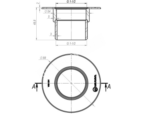 Форсунка пылесосная под бетон Aquaviva 1.5", AISI 304 для бассейна Форсунка пылесосная под бетон Aquaviva 1.5", AISI 304 для бассейна