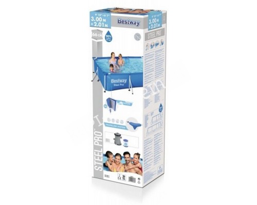 Каркасный бассейн Bestway Steel Pro 56411 (300х201х66) для вашего сада Каркасный бассейн Bestway Steel Pro 56411 (300х201х66) для вашего сада
