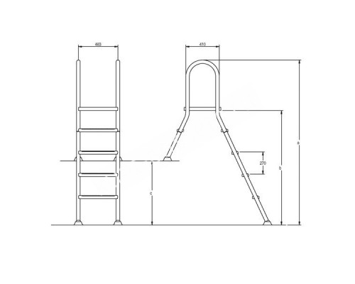 Лестница Hayward ESP4HF для полузаглубленных бассейнов 4cт ABS AISI-304 для бассейна