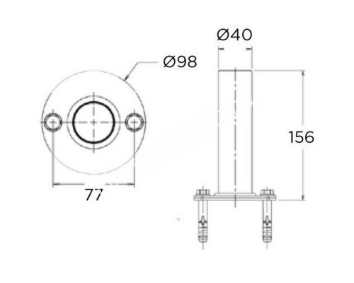 Анкерный фланец Hayward для лестниц (40 мм), фиксированный