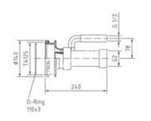 Проход стеновой Fitstar 8662250 для Combi-Whirl 2, под форсунки ВР 2 ", 240 мм