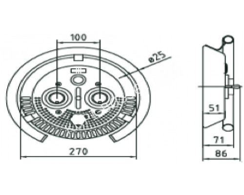 Лицевая часть FitStar Taifun Duo 87309920, с пьезокнопкой