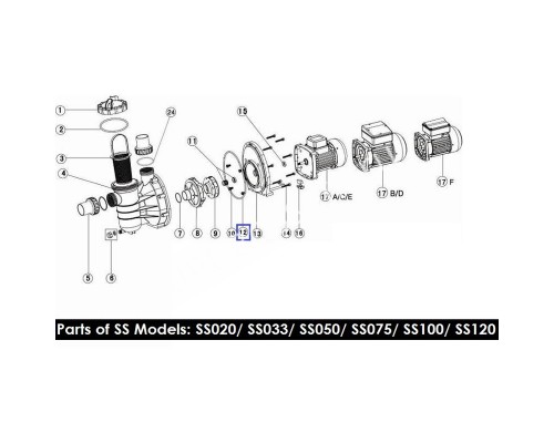Резиновая прокладка к фланцу Aquaviva SS 02011090 для бассейна