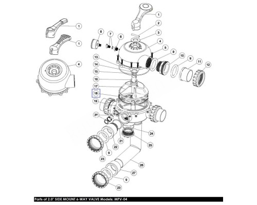 Прокладка Aquaviva "Паук" для 2" 6-ходового крана MPV02/MPV04 для бассейна
