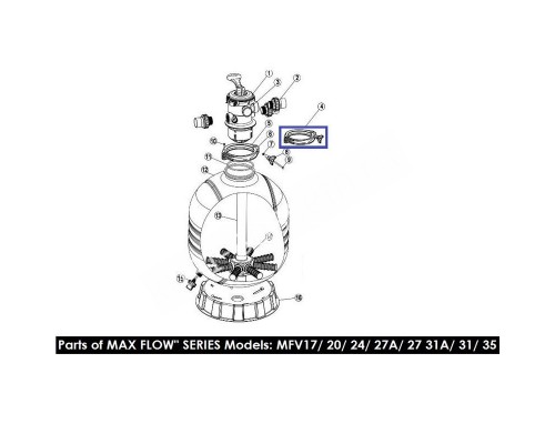 Хомут крепления 6-ти поз кран для фильтров Aquaviva серии MFV 89012512 Хомут крепления 6-ти поз кран для фильтров Aquaviva серии MFV 89012512
