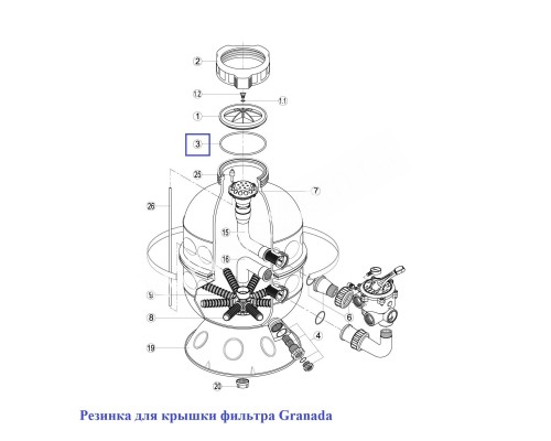Прокладка-кольцо фланца бочки фильтра Granada RGR030.A для бассейна