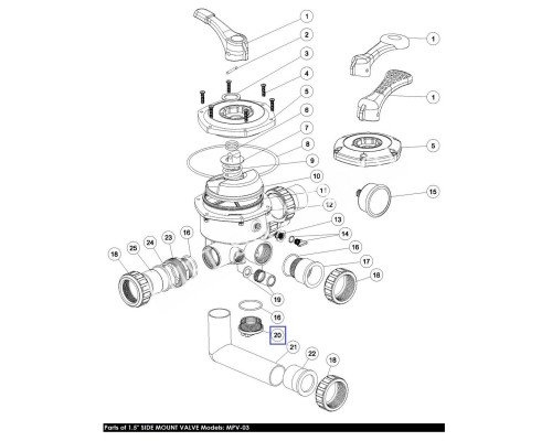 Боковая вентильная заглушка AquaViva 1,5" (01051023