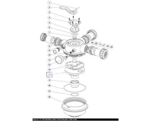 Ротор 1.5" Aquaviva для верхнего 4-поз. клапана V350-V650 (1021003)