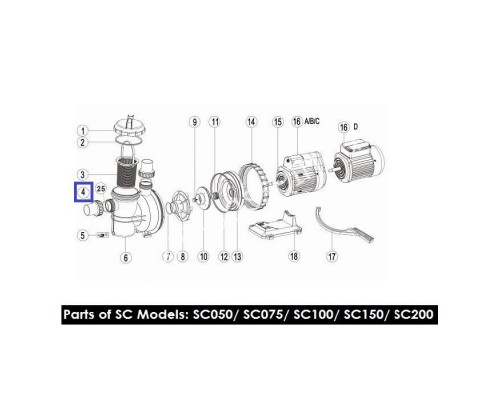 Муфта накидная для насосов AquaViva серии SC, SS, ST, SD