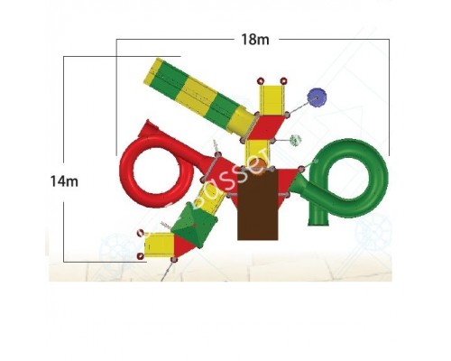 Комплекс водных горок Arihant WAPS 5B (18.0х14.0 м)