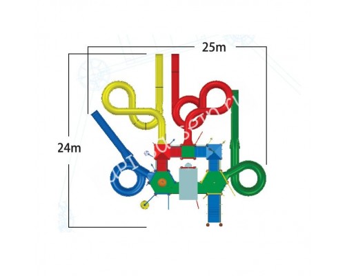 Комплекс водных горок Arihant WAPS 6А (25.0х24.0 м)