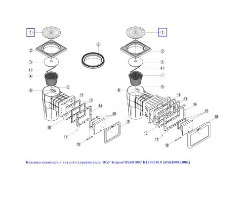 Крышка скиммера и авт.регул.уровня воды RGP Kripsol RSK010R/ R1230010.0 (RSKI0001.00R)