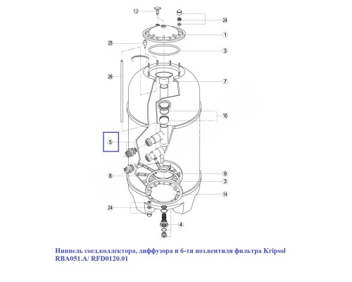 Муфта Kripsol (RRFI0005.00R) с резиновым уплотнением для 6-ти поз. вентиля 1.5"