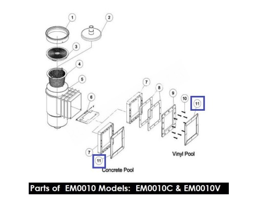 Лицевая рамка скиммера Aquaviva Standard EM0010 01051049