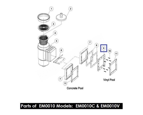 Рамка скиммера AquaViva EM0010 01051048 Рамка скиммера AquaViva EM0010 01051048