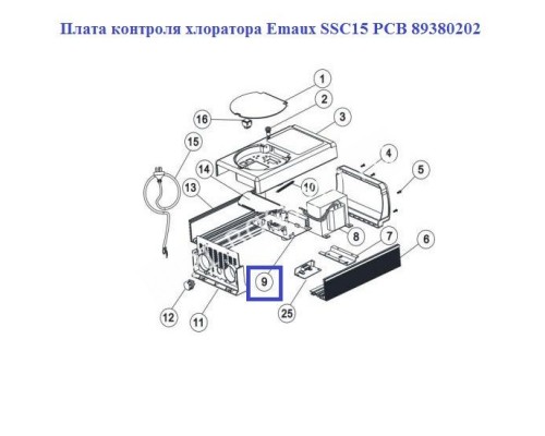 Плата контроля хлоратора Aquaviva SSC15 PCB 89380202