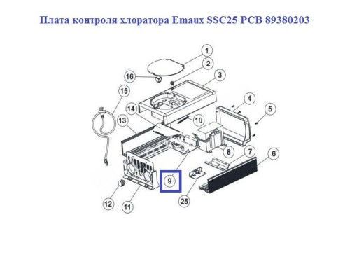 Плата контроля хлоратора Aquaviva SSC25 PCB 89380203