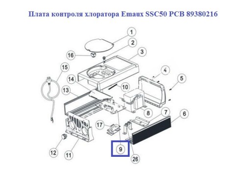 Плата контроля хлоратора Aquaviva SSC50 PCB 89380216