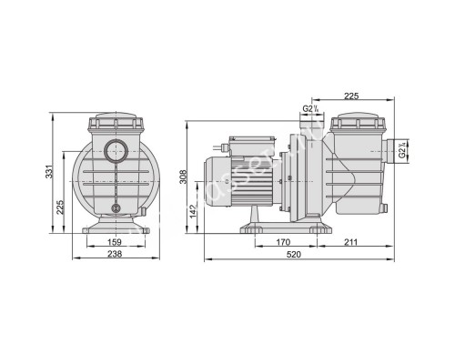 Насос AquaViva LX SWIM075T 17 м3/ч (1,2HP, 380В) для бассейна