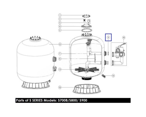 Уплотнительное кольцо 02011127 AquaViva муфты крана MPV04 (бок. S700-S1200)