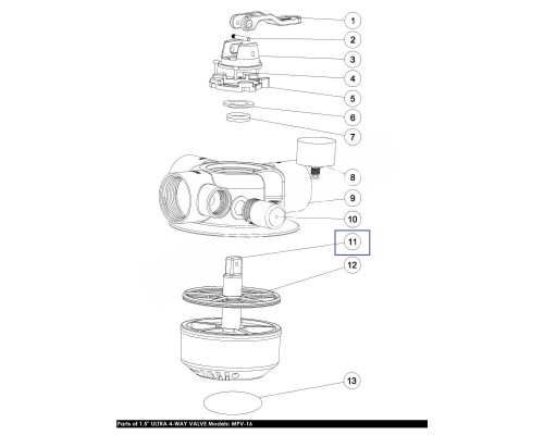 Ротор Aquaviva для 4-поз. клапана 1.5" MPV-16 (89281601)