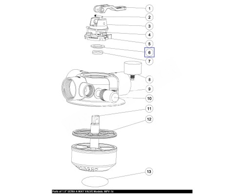 Шайба AquaViva для ручки 4-ходового клапана 1.5" MPV16 1181060