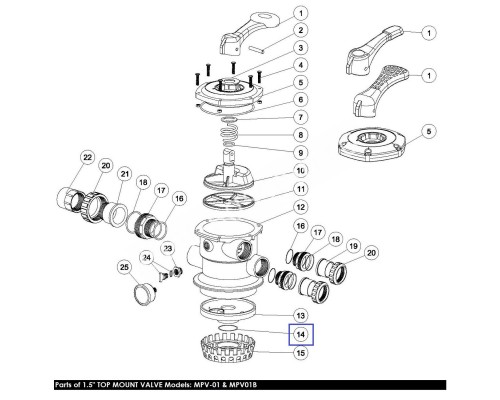 Уплотнительное кольцо дифузора Aquaviva 2011001 крана MPV01-MPV07