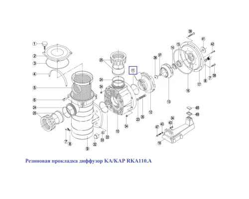 Резин. упл. для дифузора насоса Kripsol BC/BCP250-550 RBH0012.03R (10 UDS.)