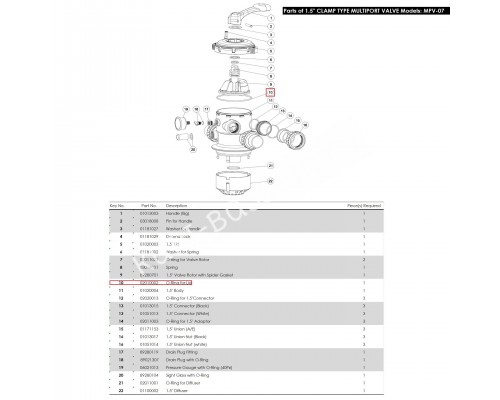 Уплотнительное кольцо для крышки крана Aquaviva MPV-07 (2010002)