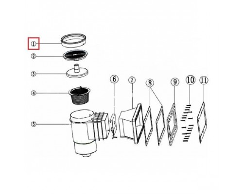 Кольцо верхней крышки Aquaviva для скиммеров серии EM0010/0020 (01051040)