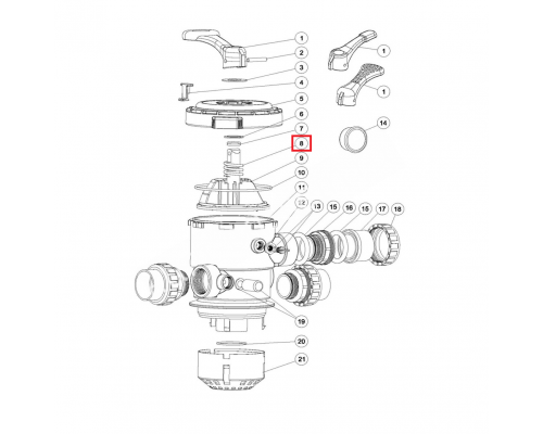Пружина (03014014) для 1.5" и 2" крана верхнего подключения фильтров Aquaviva серии MPV
