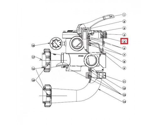 Уплотнительное кольцо Hayward SPX0714L под крышку 6-ти поз.вентиля 1,5"