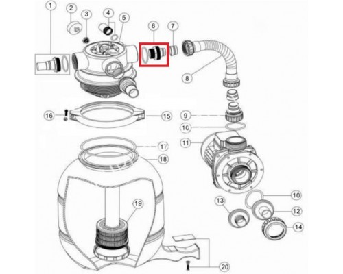 Адаптер AquaViva для FSP с уплотнительным кольцом (89030204)