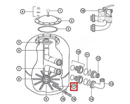 Сепаратор дренажного клапана Hayward NCX12050 Сепаратор дренажного клапана Hayward NCX12050
