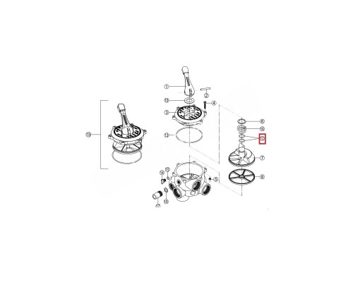 Прокладка-кольцо 6-ти позиционного вентиля Kripsol (RMVA0012.00R) для бассейна