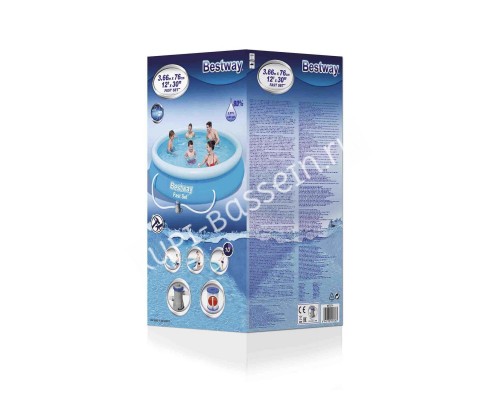 Надувной бассейн Bestway 57274 (366х76, карт. фильтр) для отдыха